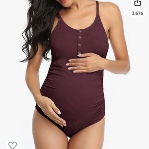 EUC Medium Maternity Swimsuit maroon